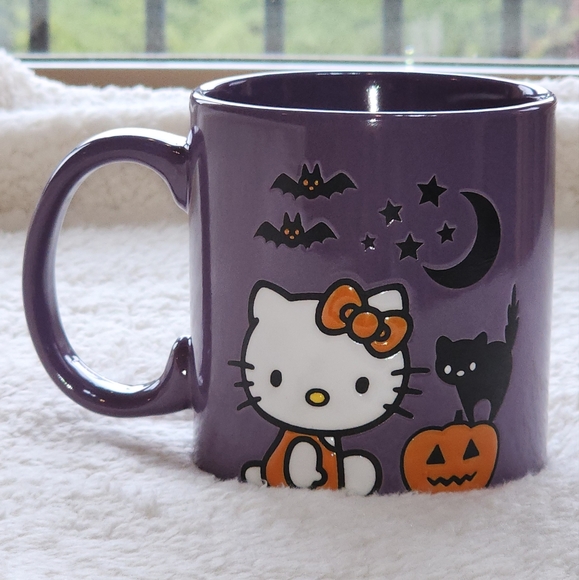 Hello Kitty Purple Ceramic Mug with Cat Hello Kitty Halloween Mug - Picture 5 of 5